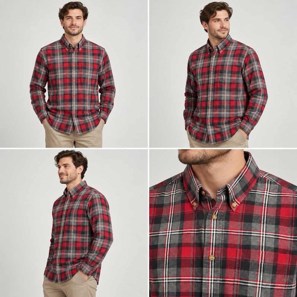 Brooks Brothers Regent Shirt Mens XL Red Plaid Cotton Long Sleeve Button Down
